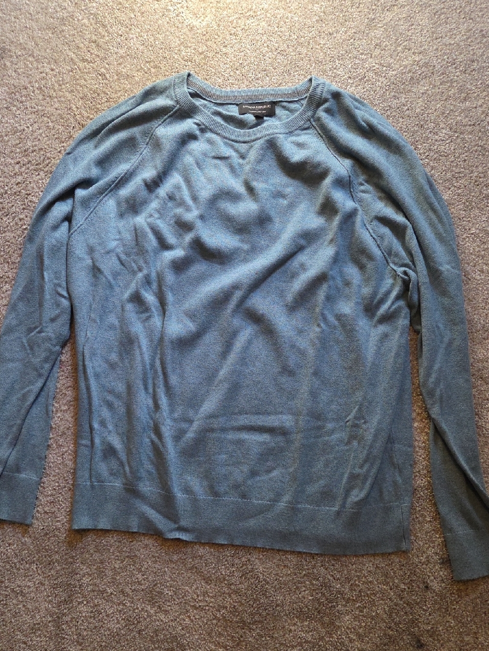 Banana Republic Men's Crewneck Sweater - Slate Blue XL